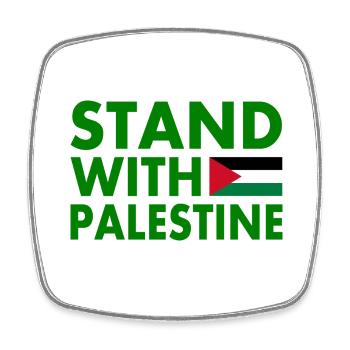 Stand with palestine - Square fridge magnet - white - Front