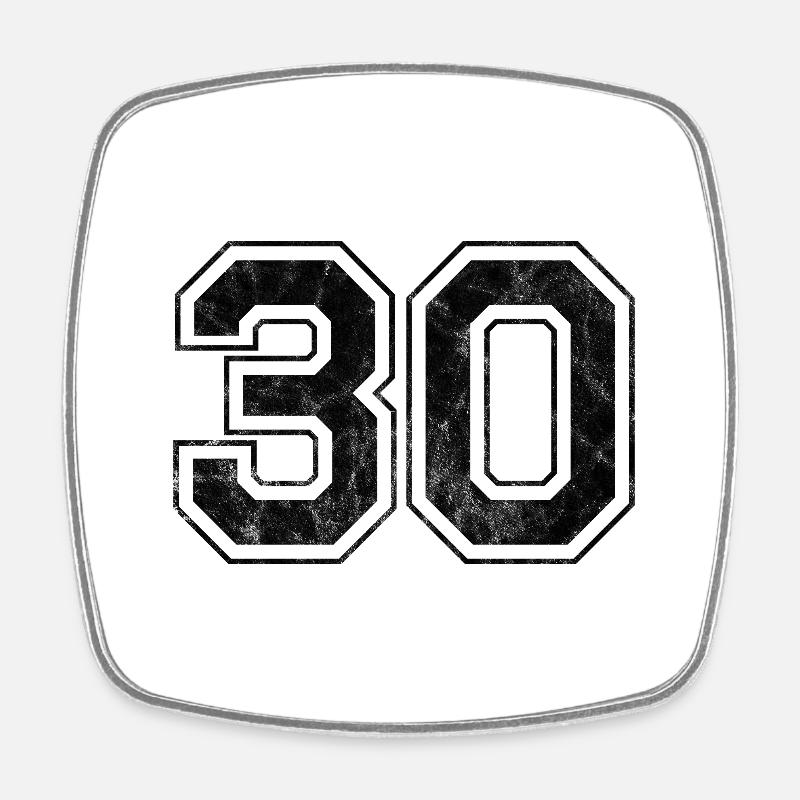 Numéro 30 - Magnet carré - blanc