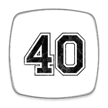 Numéro 40 - Magnet carré - blanc - Devant