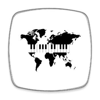 T-shirt Musique / Piano World - Magnet carré - blanc - Devant