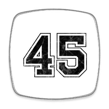 Number 45 - Square fridge magnet - white - Front