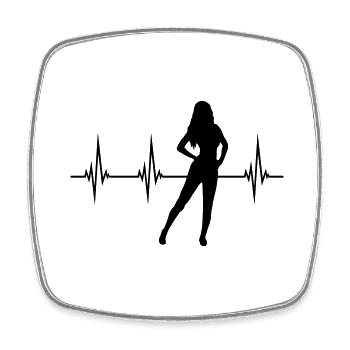 Heartbeat Hot Girl - Square fridge magnet - white - Front