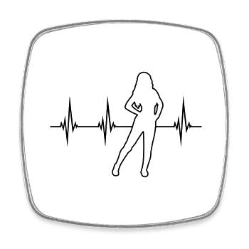 Frequency Hot Girl - Square fridge magnet - white - Front