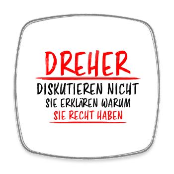 Dreher Lustiger Spruch Job Drehmaschinen Geschenk - Viereckiger Kühlschrankmagnet - Weiß - Vorne