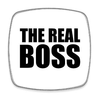 The real boss - Square fridge magnet - white - Front