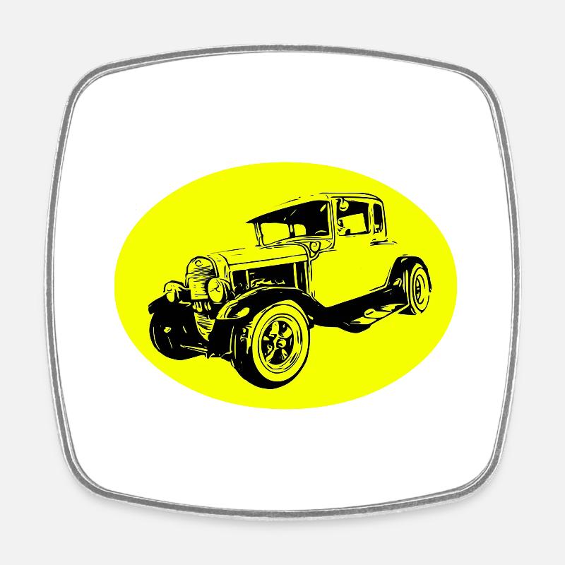 Auto - Viereckiger Kühlschrankmagnet - Weiß
