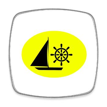 Segeln - Viereckiger Kühlschrankmagnet - Weiß - Vorne