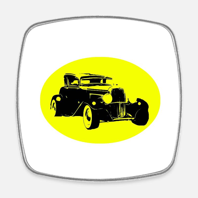 Auto - Viereckiger Kühlschrankmagnet - Weiß