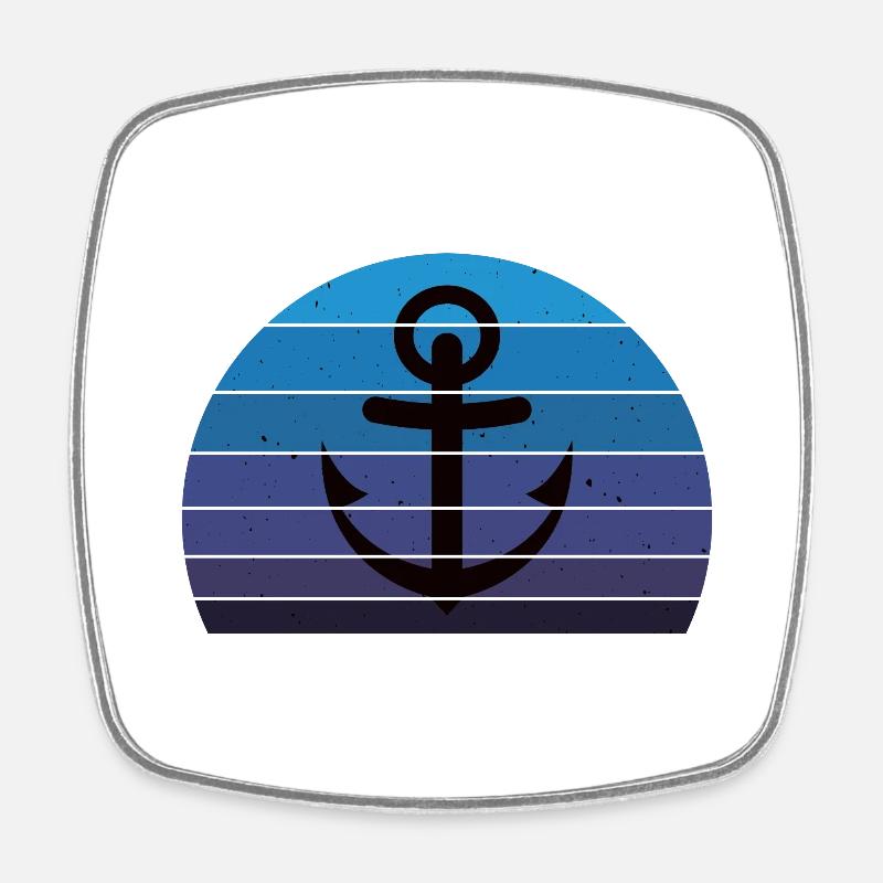 Retro Anchor - Square fridge magnet - white