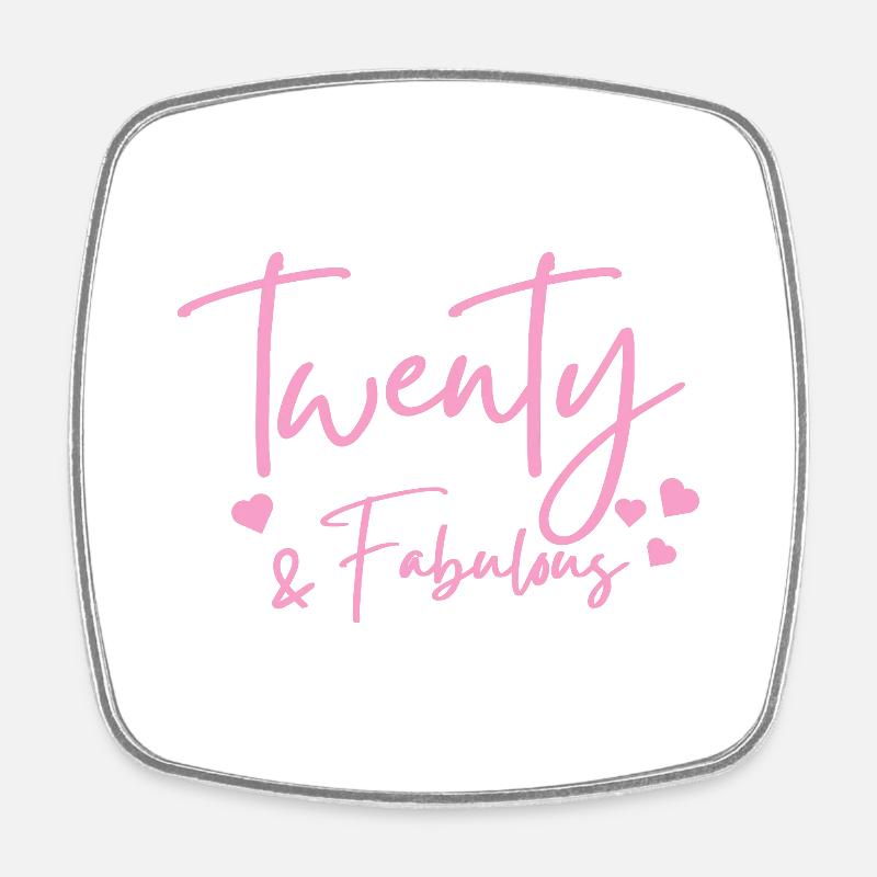 twenty fabulous - Square fridge magnet - white