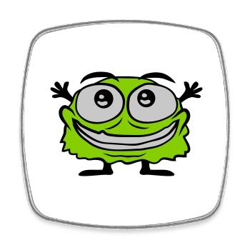 Little cute hairy monster - Square fridge magnet - white - Front