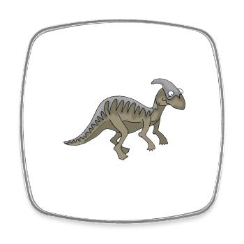 Dino 6 - Viereckiger Kühlschrankmagnet - Weiß - Vorne