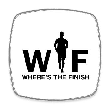 Marathon Running - Square fridge magnet - white - Front