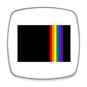Rainbow Pride LGBT Streifen - Viereckiger Kühlschrankmagnet - Weiß - Vorne