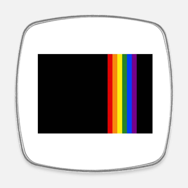 Rainbow Pride BANDE LGBT - Magnet carré - blanc