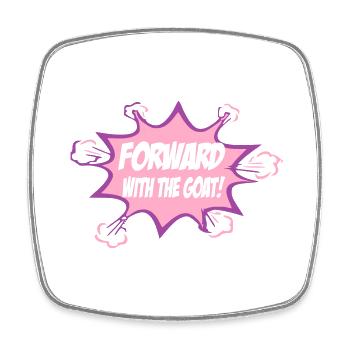 Forward with the goat - Square fridge magnet - white - Front