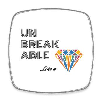 UNBREAKABLE DIAMOND - Viereckiger Kühlschrankmagnet - Weiß - Vorne
