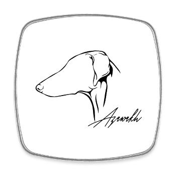 AZAWAKH Profil Chiens Chien Wilsigns Greyhounds - Magnet carré - blanc - Devant