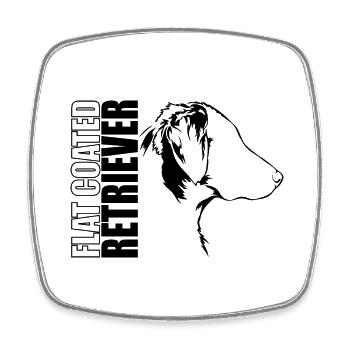 FLAT COATED RETRIEVER Profil Chiens Wilsigns - Magnet carré - blanc - Devant