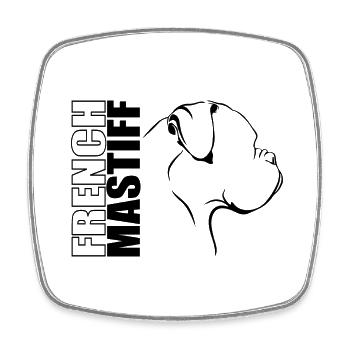 FRANÇAIS MASTIFF Profil Chiens Wilsigns - Magnet carré - blanc - Devant
