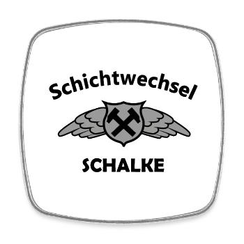 Schalke Schichtwechsel - Viereckiger Kühlschrankmagnet - Weiß - Vorne