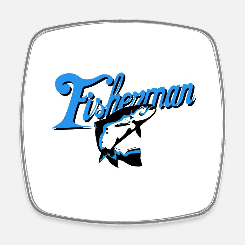 fisherman - Square fridge magnet - white