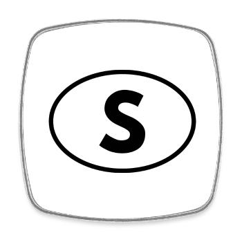 s - Viereckiger Kühlschrankmagnet - Weiß - Vorne