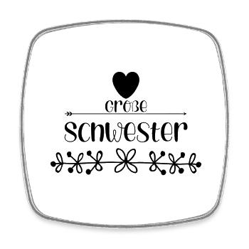 Große Schwester - Viereckiger Kühlschrankmagnet - Weiß - Vorne