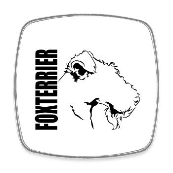 FOXTERRIER Profil Chiens Wilsigns - Magnet carré - blanc - Devant