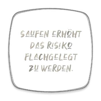 saufen flachgelegt werden Spaß Urlaub Sommer Sonne - Viereckiger Kühlschrankmagnet - Weiß - Vorne