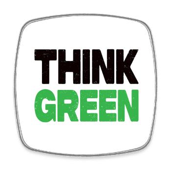 Think Green - Viereckiger Kühlschrankmagnet - Weiß - Vorne