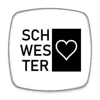 Schwesterherz - Viereckiger Kühlschrankmagnet - Weiß - Vorne