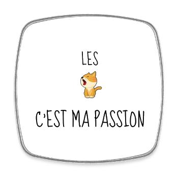 Les chats c'est ma passion - Magnet carré - blanc - Devant