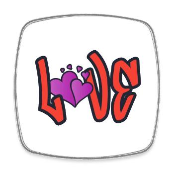SGN 07 22 2022 1658476405841Love - Viereckiger Kühlschrankmagnet - Weiß - Vorne