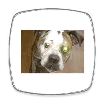 Cute dog with ball - Square fridge magnet - white - Front