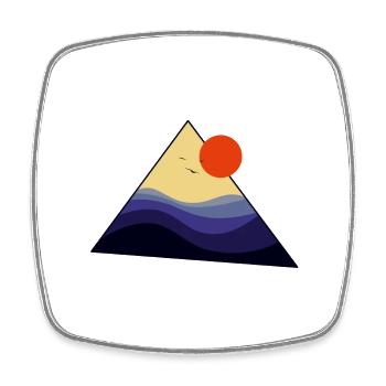 Triangle Sunset - Viereckiger Kühlschrankmagnet - Weiß - Vorne