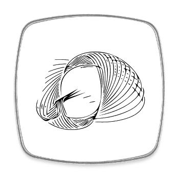 Geometric circle lines - Square fridge magnet - white - Front