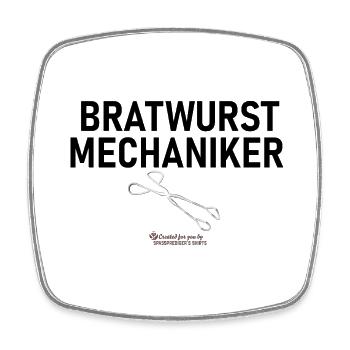 Grillspruch Bratwurstmechaniker - Viereckiger Kühlschrankmagnet - Weiß - Vorne