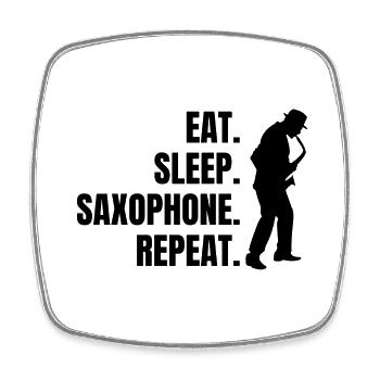 Saxophon Musik Saxophonist Instrument Saxofon - Viereckiger Kühlschrankmagnet - Weiß - Vorne