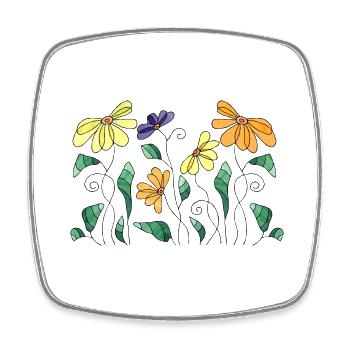 Fleur - Magnet carré - blanc - Devant