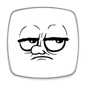 Eyes rolling cartoon annoyed - Square fridge magnet - white - Front