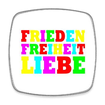 Frieden freiheit liebe - Viereckiger Kühlschrankmagnet - Weiß - Vorne