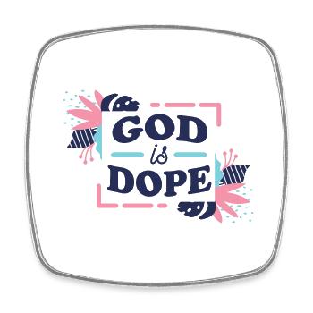 God Is - Viereckiger Kühlschrankmagnet - Weiß - Vorne