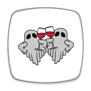 2 wine-drinking spirits - Square fridge magnet - white - Front