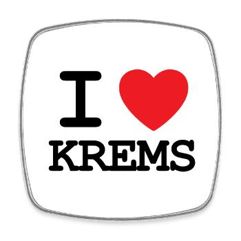 J’aime Krems - Ich liebe Krems - Magnet carré - blanc - Devant
