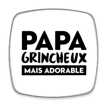 Papa grincheux et homme adorable - Magnet carré - blanc - Devant