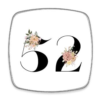 52e anniversaire fleuris (Cadeau de 52 ans) - Magnet carré - blanc - Devant