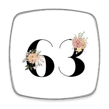Blumen zum 63. Jahrestag (Geschenk von 63 Jahren) - Viereckiger Kühlschrankmagnet - Weiß - Vorne
