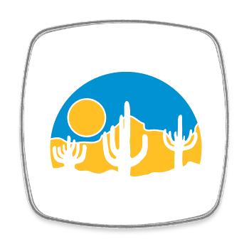 Cacti Nature Sun Desert - Square fridge magnet - white - Front