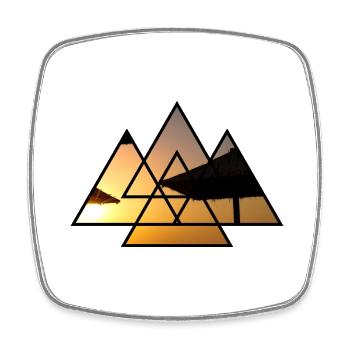 T-Shirt Dreieck Sonnenschirme Geschenk Urlaub - Viereckiger Kühlschrankmagnet - Weiß - Vorne